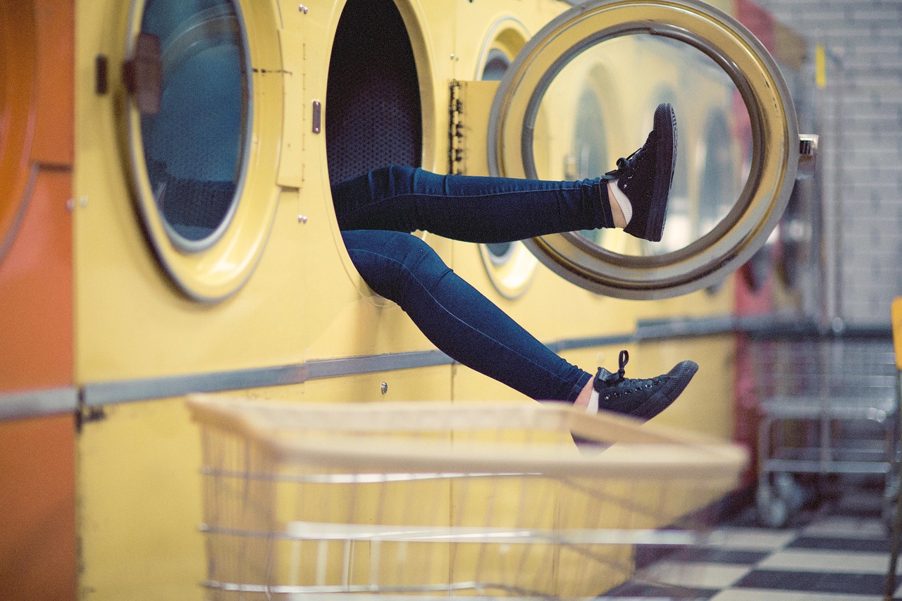 laundry washing machine basket clean clothes